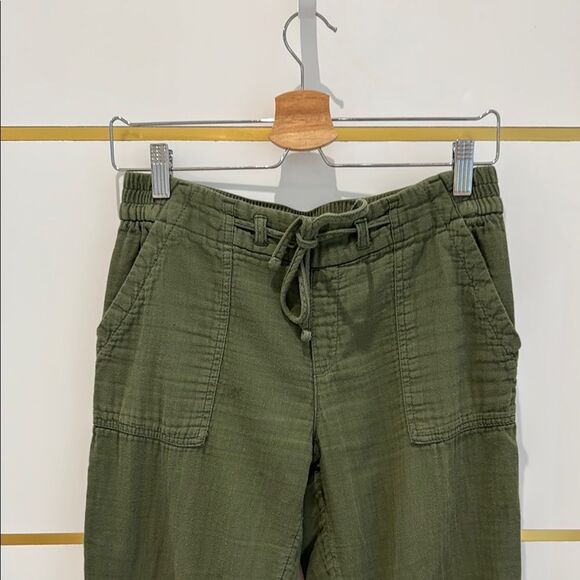 OLD NAVY army green cropped utility pants drawstring waist S - Picture 6 of 7